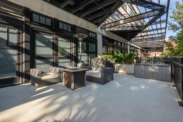 view of patio with an outdoor living space