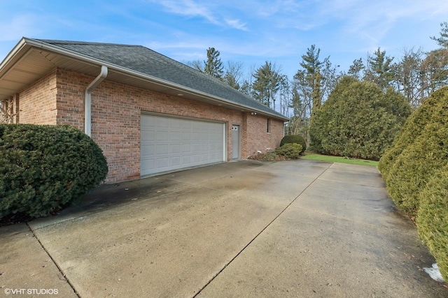 view of home's exterior with a garage