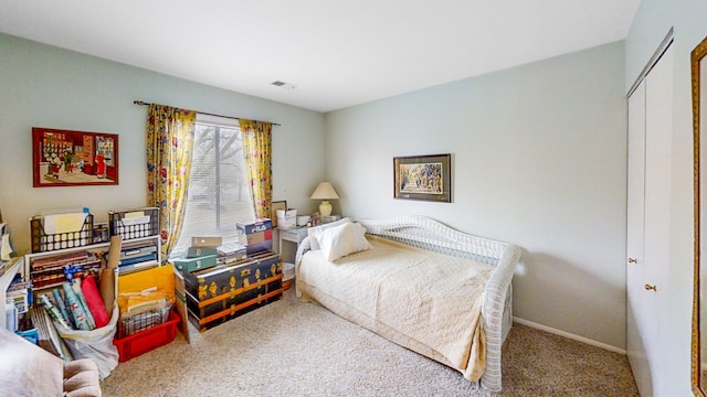 bedroom with carpet floors