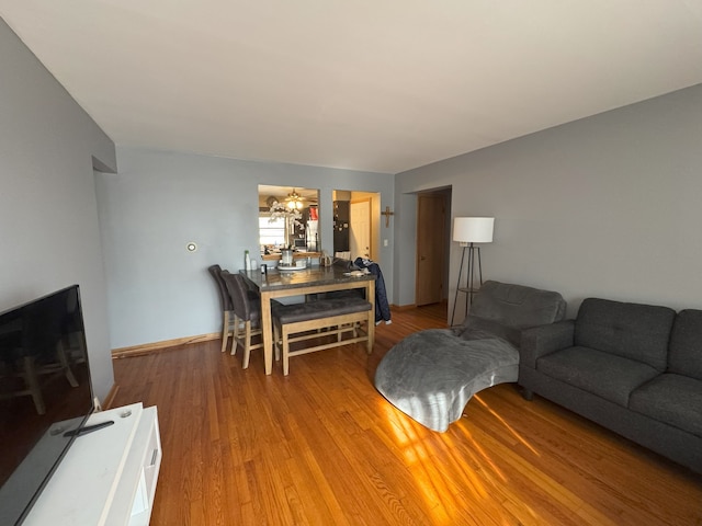 living room with wood-type flooring