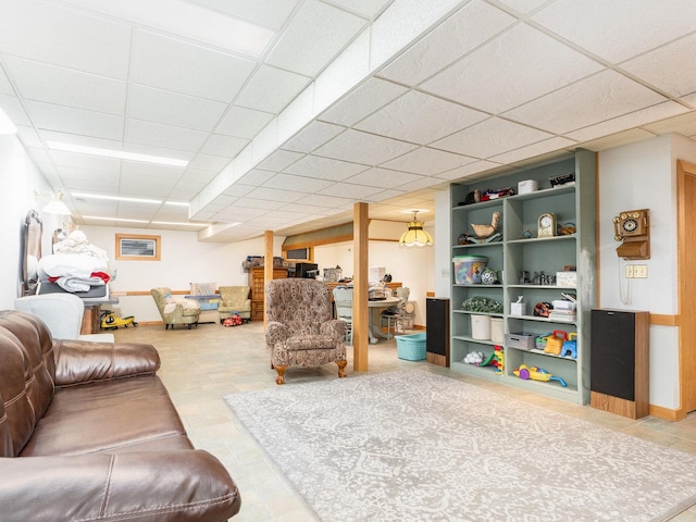 37W751 Orchard Ln, Elgin, IL 60124 - living area featuring a paneled ceiling