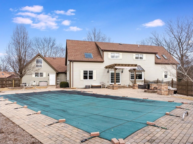 37W751 Orchard Ln, Elgin, IL 60124 - back of house with a fenced in pool, a patio area, fence, and a pergola