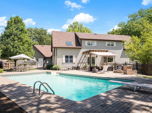 37W751 Orchard Ln, Elgin, IL 60124 - view of swimming pool featuring a pergola, a patio area, and an outdoor living space