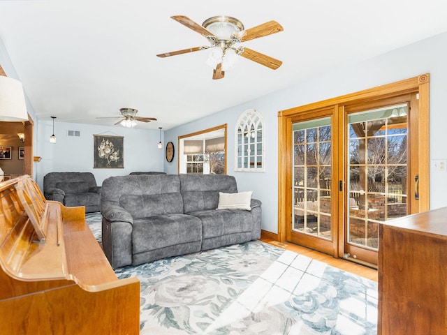 37W751 Orchard Ln, Elgin, IL 60124 - living room with ceiling fan and wood finished floors