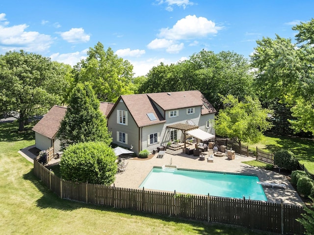 37W751 Orchard Ln, Elgin, IL 60124 - view of swimming pool with a pergola, a fenced backyard, and a patio