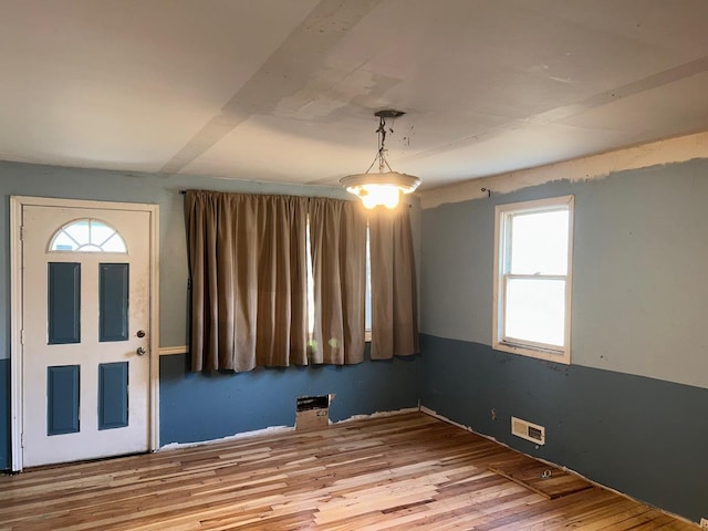 entryway with wood-type flooring