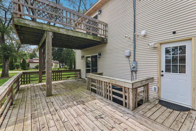 4204 E Dr, Wonder Lake, IL 60097 - view of wooden deck