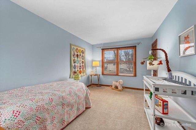 bedroom featuring carpet