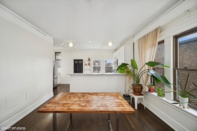 dining room featuring dark hardwood / wood-style floors