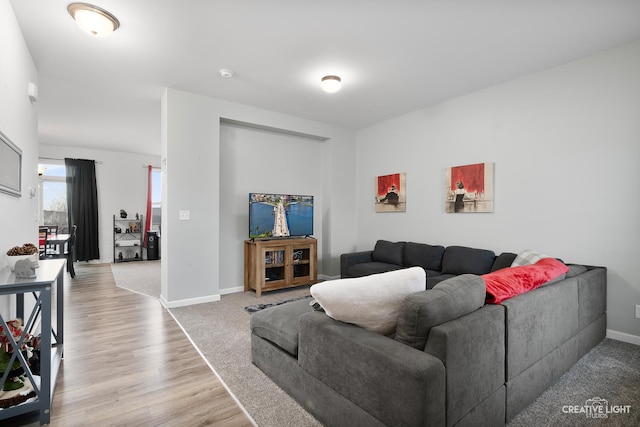 living room featuring light hardwood / wood-style floors