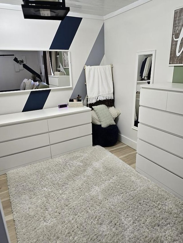 bedroom featuring light wood-type flooring