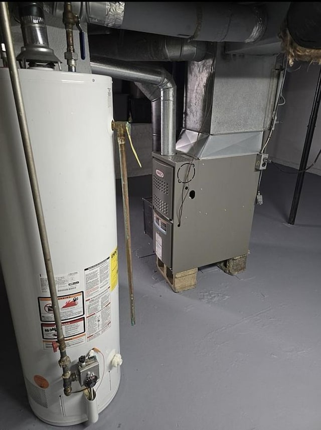 utilities with heating unit and water heater