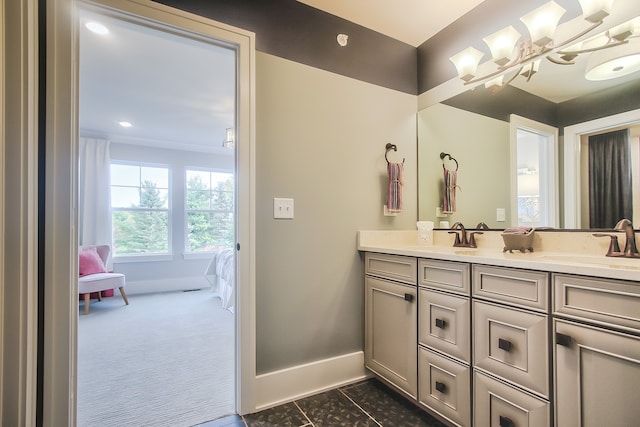 bathroom featuring vanity and tile patterned floors