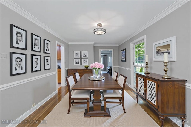 6N356 Dunham Rd, Wayne, IL 60184 - dining area with dark wood-style floors and crown molding
