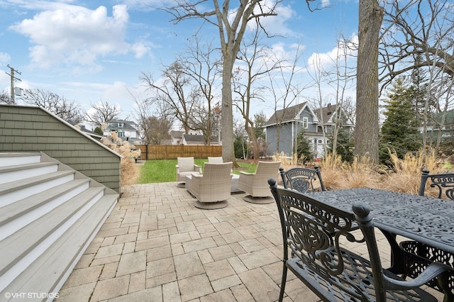 view of patio / terrace featuring an outdoor hangout area