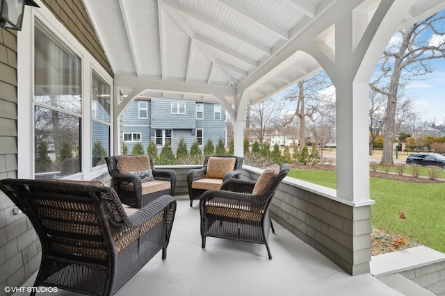 view of patio featuring an outdoor living space