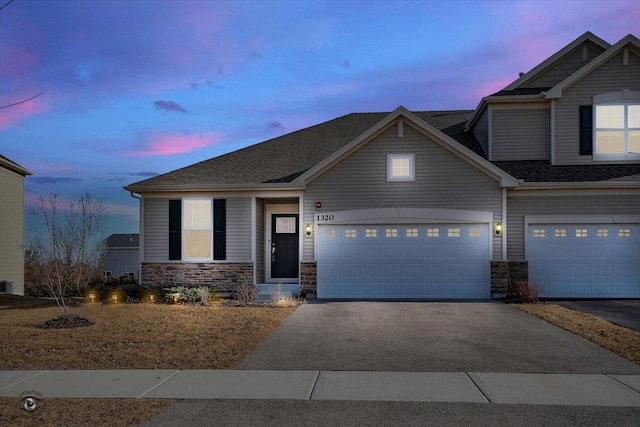 craftsman inspired home featuring a garage