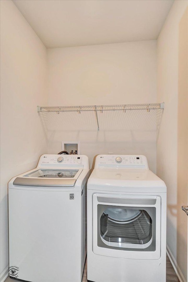 laundry area featuring washer and dryer