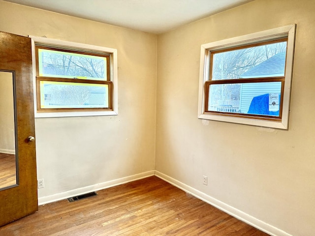 empty room featuring light hardwood / wood-style flooring