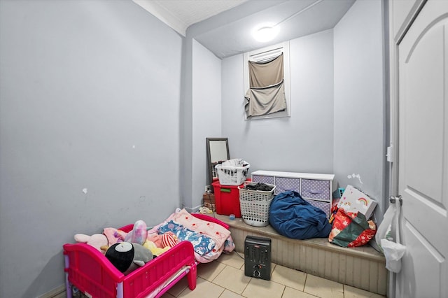 interior space featuring light tile patterned flooring