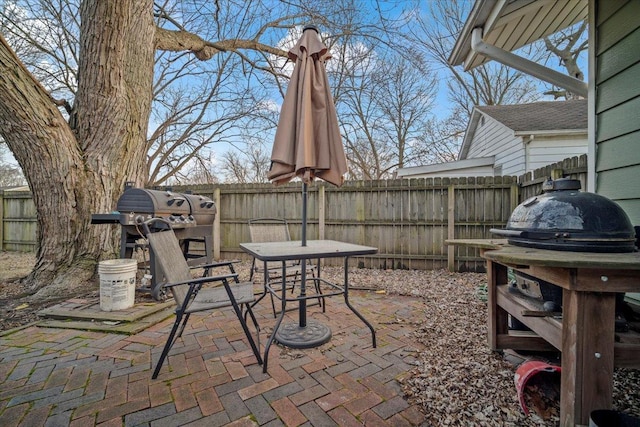 view of patio / terrace with area for grilling