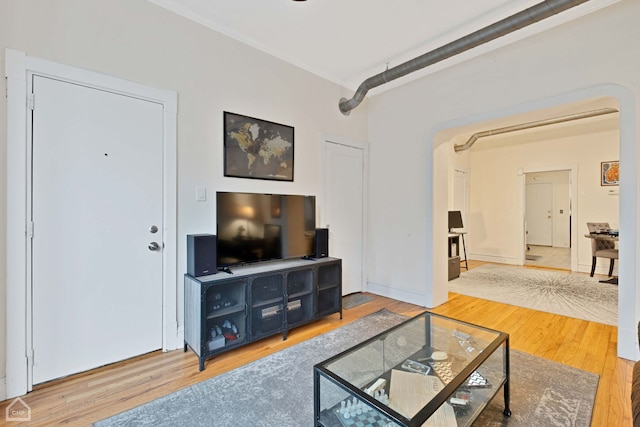 living room featuring hardwood / wood-style flooring