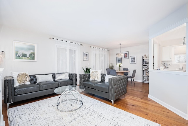 living room featuring hardwood / wood-style flooring