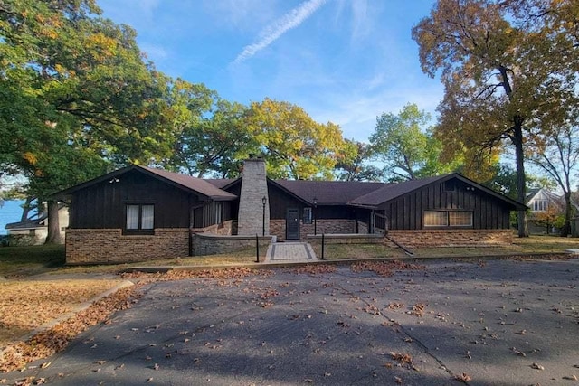 view of single story home