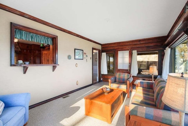 interior space featuring crown molding