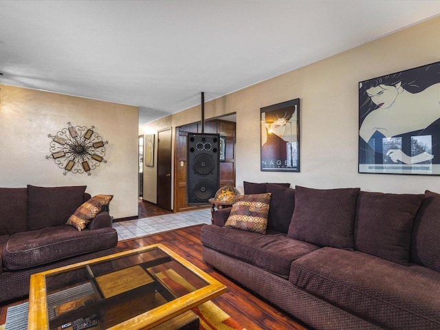 living room featuring light hardwood / wood-style floors