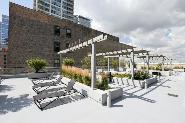 view of patio with a pergola