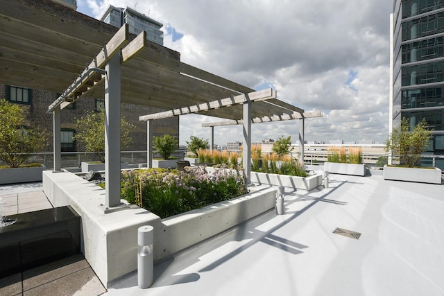 view of patio / terrace featuring a pergola