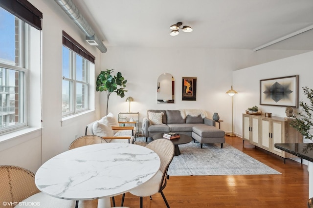 living room with wood-type flooring