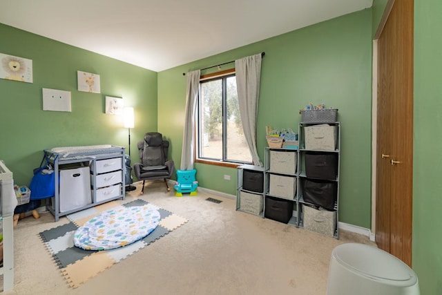 interior space featuring visible vents and baseboards