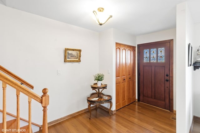 foyer featuring hardwood / wood-style flooring