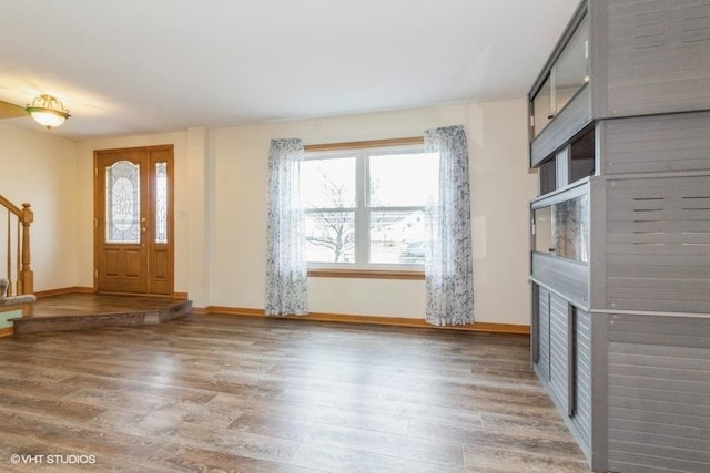 entrance foyer with hardwood / wood-style flooring