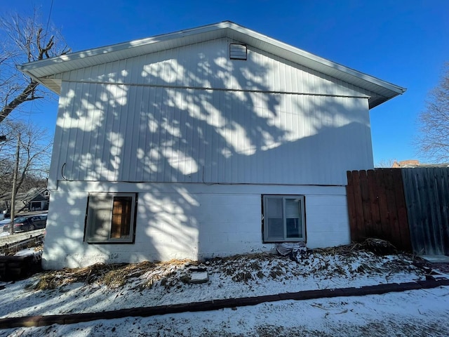 view of snowy exterior