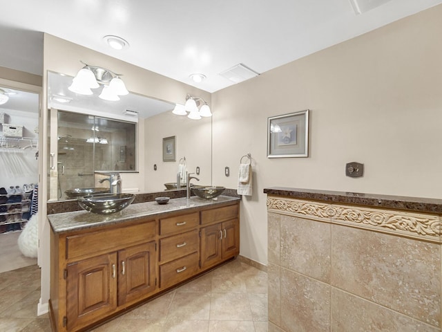 bathroom featuring vanity and tile patterned floors