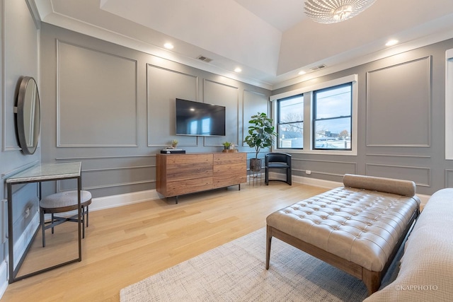 living area featuring light hardwood / wood-style floors