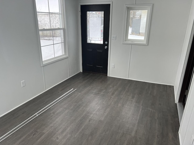 foyer featuring dark hardwood / wood-style floors