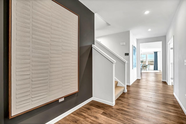 interior space featuring dark wood-type flooring