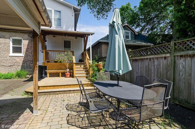 view of patio / terrace featuring a deck