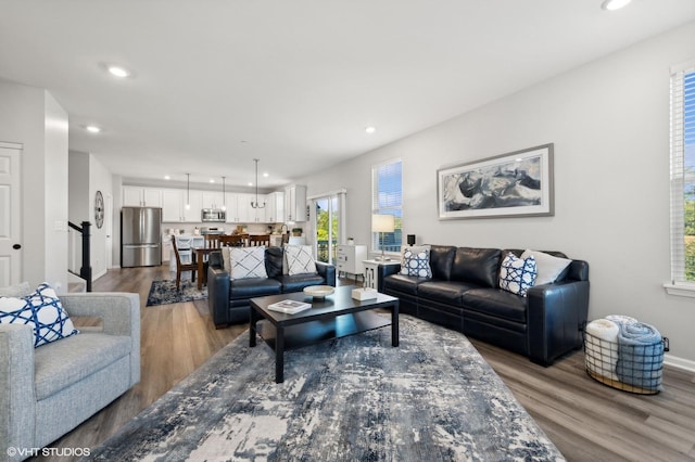 living room featuring wood-type flooring