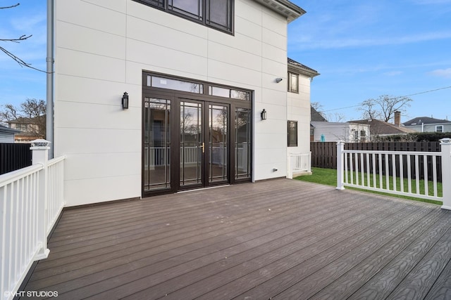 deck featuring french doors