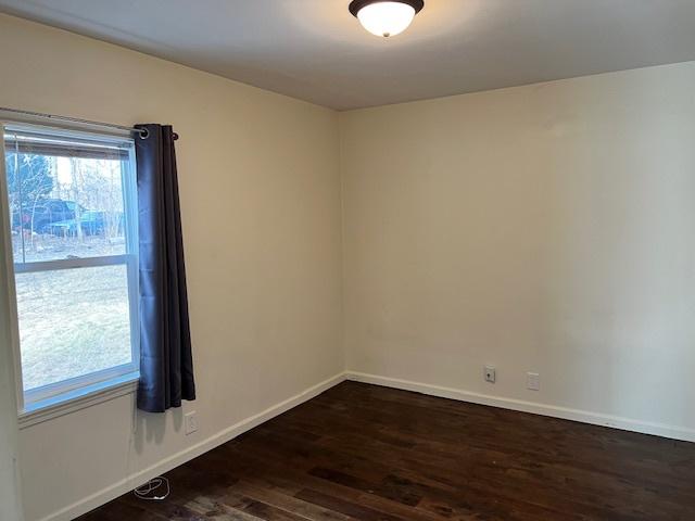 empty room featuring dark wood-type flooring