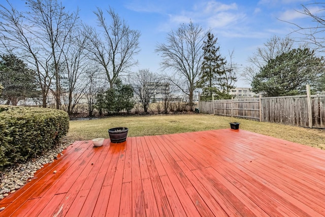 deck with a lawn