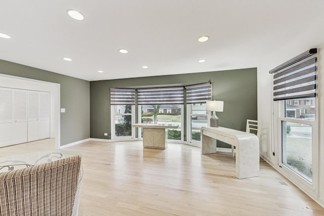 interior space with light wood-type flooring