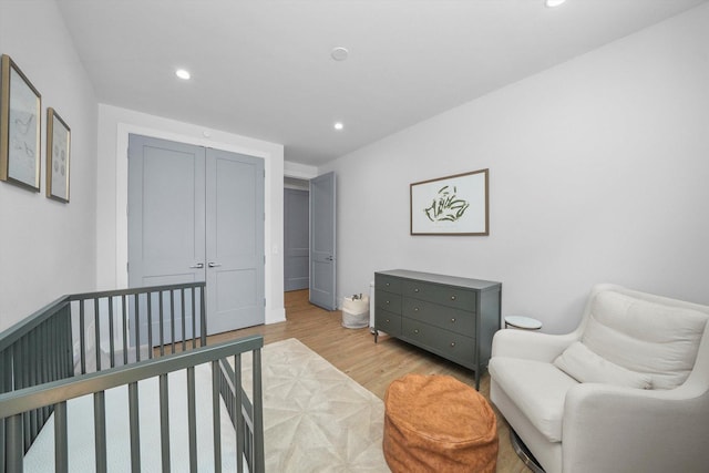 1834 N Rockwell St Unit 1R, Chicago, IL 60647 - bedroom with light wood-type flooring, recessed lighting, and a closet