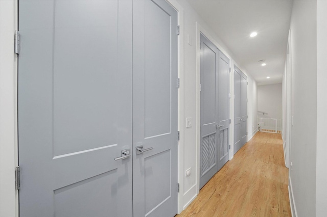 1834 N Rockwell St Unit 1R, Chicago, IL 60647 - hallway with light wood-type flooring, recessed lighting, and baseboards