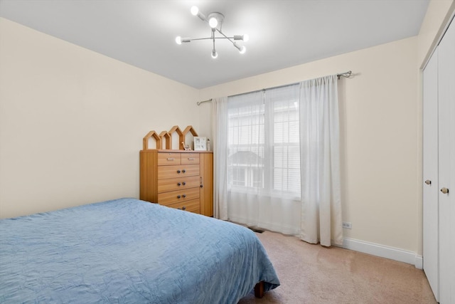 bedroom with carpet